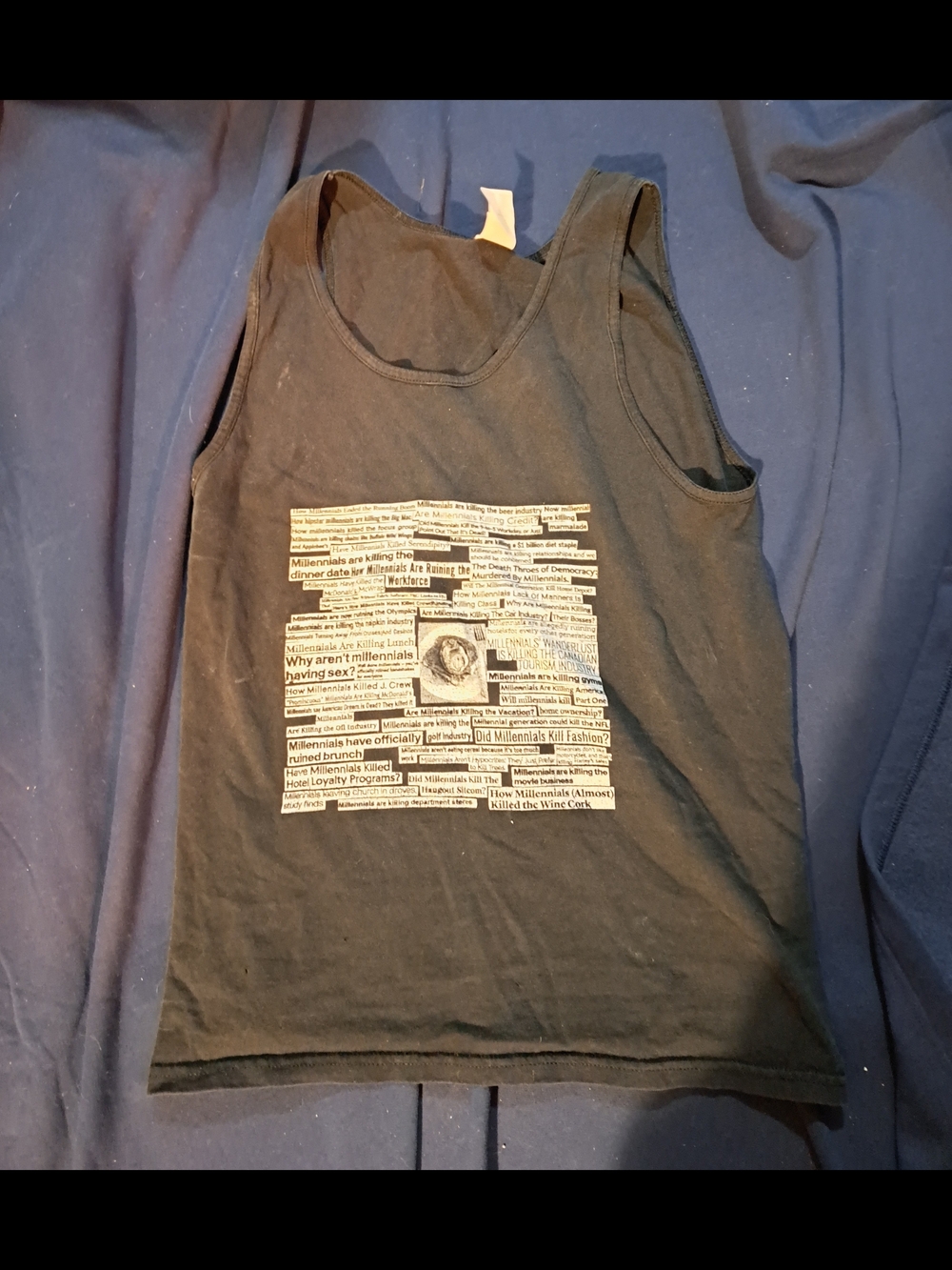 Gildan Black Tank Top Millenials Ruin Everything